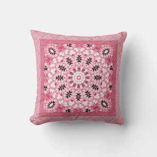 Retro-kleuren rond mandala roze kleuren rond kussen