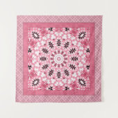 Retro-kleuren rond mandala roze kleuren rond wandkleed (Voorkant)