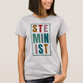 Retro Kleuren Steministisch Science Girl T-shirt