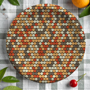 Retro kleuren stippenpatroon papieren bordje