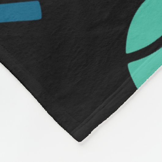 Retro kleuren tennis patroon zwart fleece deken (Hoek)