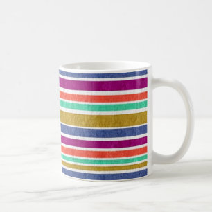 Retro Kleuren Textuur Look Strepen Koffiemok