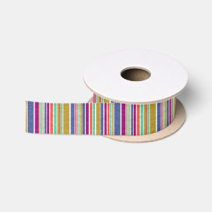 Retro Kleuren Textuur Look Strepen Satijnen Lint