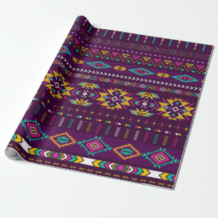 retro kleuren tribale naadloze navajo patter cadeaupapier