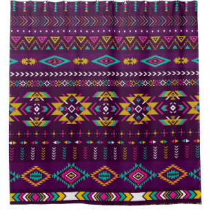 retro kleuren tribale naadloze navajo patter douchegordijn