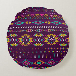 retro kleuren tribale  naadloze navajo patter rond kussen
