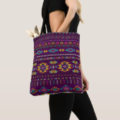 retro kleuren tribale  naadloze navajo patter tote bag (Dichtbij)