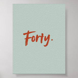 Retro Kleuren Typografie Veertig – Minimalistische Poster