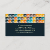 Retro kleuren vierkanten Visitekaartje (Achterkant)