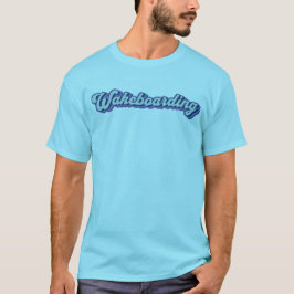 Retro kleuren wakeboarden t-shirt