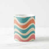 Retro kleuren Wave Boho stijl Abstracte patronen Koffiemok (Center)