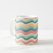 Retro kleuren Wave Boho stijl Abstracte patronen Koffiemok (Voorkant links)