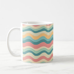 Retro kleuren Wave Boho stijl Abstracte patronen Koffiemok