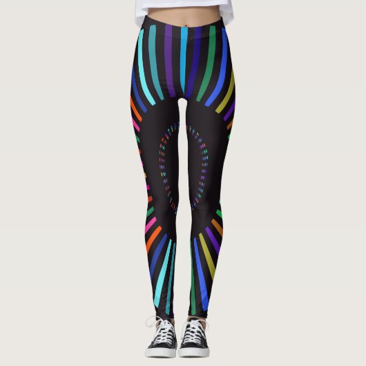 Retro kleuren zon leggings (Voorkant)