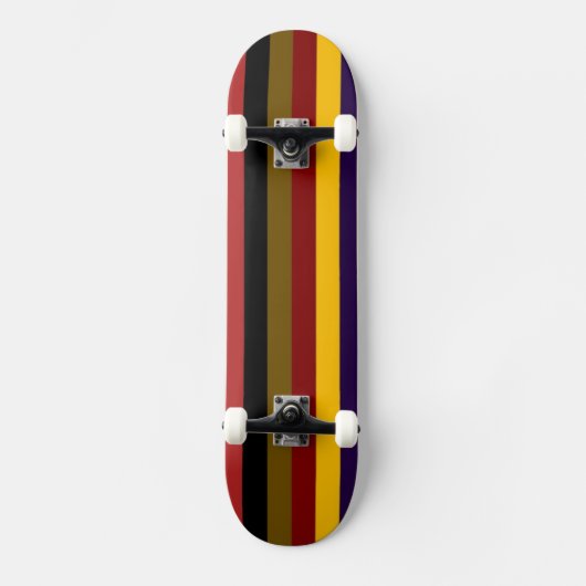 Retro kleurenband patroon persoonlijk skateboard (Voorkant)