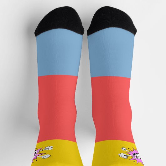  retro kleurenblok Blauw Roze Geel OMG Sokken (Top)