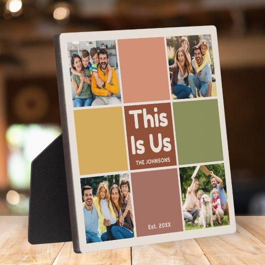 Retro kleurenblok Dit is US Quote 4 fotocollage Fotoplaat