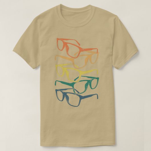  retro-kleurenblokbril t-shirt (Design voorkant)