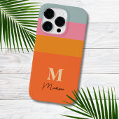 Retro Kleurenblokken Monogram Case-Mate iPhone Case