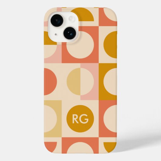 Retro kleurenpatroon op maat van Monogram Case-Mate iPhone Case (Achterkant)