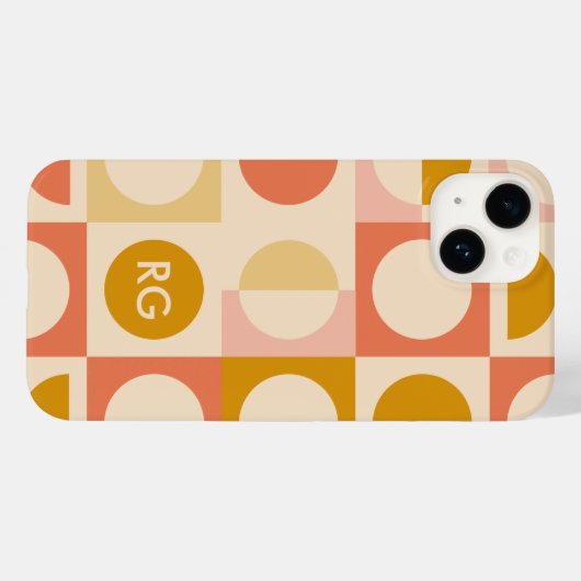 Retro kleurenpatroon op maat van Monogram Case-Mate iPhone Case (Achterkant (horizontaal))