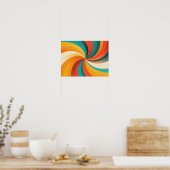 Retro Kleurenwerveling – Vintage Abstracte Achterg Poster (Keuken)
