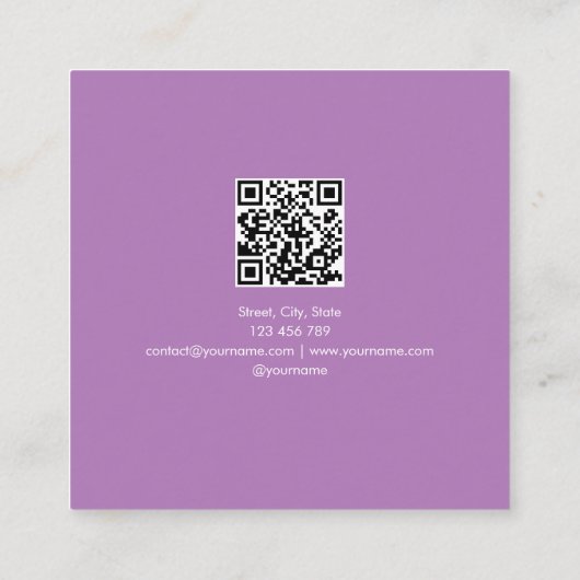 Retro Kleurgolf Minimalistische QR-code Vierkante Visitekaartje (Achterkant)