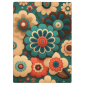 retro-kleurige bloemen klembord (Achterkant)