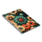  retro-kleurige bloemen notitieboek (Rechterzijde)