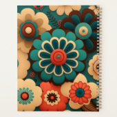 retro-kleurige bloemen planner (Achterkant)