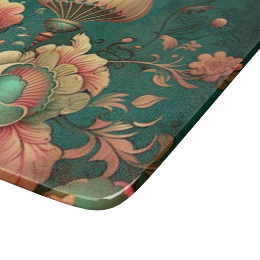  retro-kleurige bloemen snijplank (Hoek)