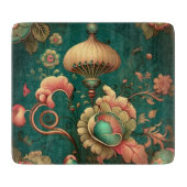  retro-kleurige bloemen snijplank (Voorkant)