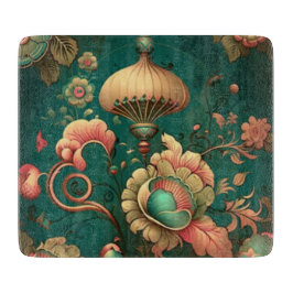  retro-kleurige bloemen snijplank