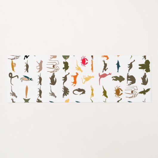 Retro-kleurige dieren yogamat (Achterkant (horizontaal))