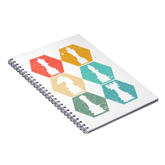 RETRO KLEURKLEURCHESS NOTITIEBOEK (Rechterzijde)