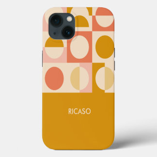 Retro Kleurpatroon Persoonlijk iPhone 13 Hoesje