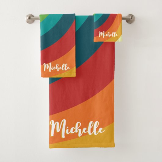 Retro Kleurrijk Bad Handdoek (Insitu)