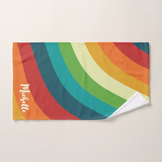 Retro Kleurrijk Bad Handdoek (Handdoek)