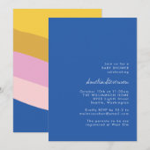 Retro Kleurrijk Blauw Geel Modern Baby shower Kaart (Voorkant / Achterkant)