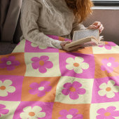 Retro Kleurrijk Boheems Bloemen Patroon Fleece Deken