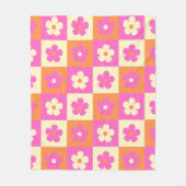 Retro Kleurrijk Boheems Bloemen Patroon Fleece Deken (Voorkant)
