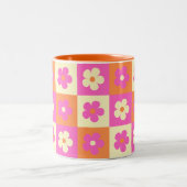 Retro Kleurrijk Boheems Bloemen Patroon Tweekleurige Koffiemok (Center)