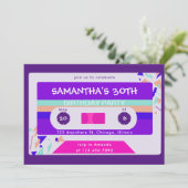Retro Kleurrijk Cassettebandje Verjaardagsfeest Kaart (Staand voorkant)