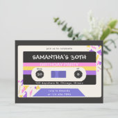 Retro Kleurrijk Cassettebandje Verjaardagsfeest Kaart (Staand voorkant)