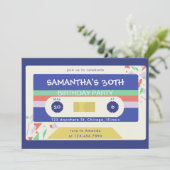 Retro Kleurrijk Cassettebandje Verjaardagsfeest Kaart (Staand voorkant)