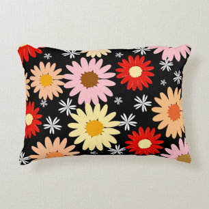 Retro Kleurrijk Daisy Flower Pattern Accent Kussen