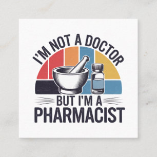 Retro kleurrijk design cadeau voor Apotheker Vierkante Visitekaartje