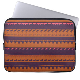 Retro Kleurrijk Dierenpatroon #2 Laptop Sleeve