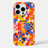 Retro Kleurrijk Geometrisch Motief Patroon Aangepa Case-Mate iPhone Case (Achterkant)