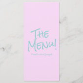 Retro Kleurrijk Handgeschreven Pastel Trouwmenu Menu (Achterkant)
